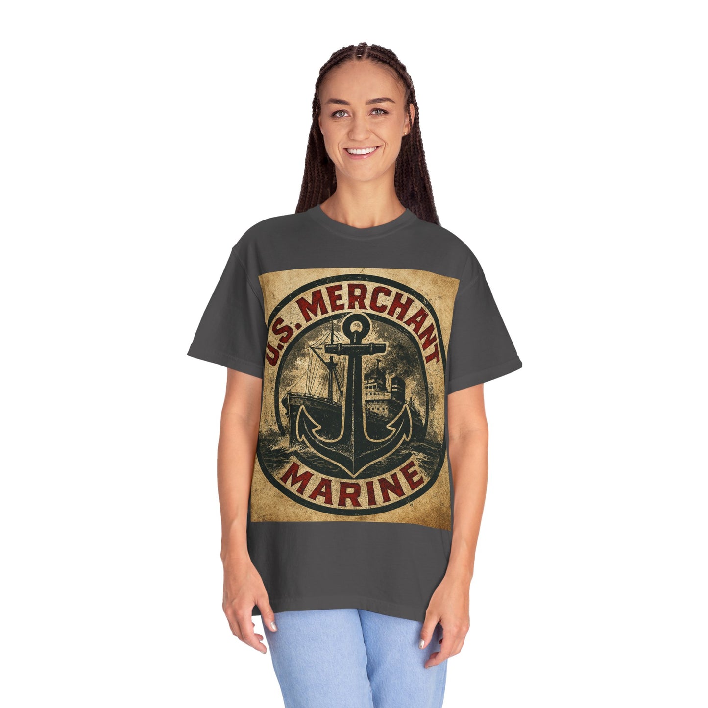 U.S. Merchant Marine Anchor Bicep T-Shirt — Vintage Nautical Patriotic Tee