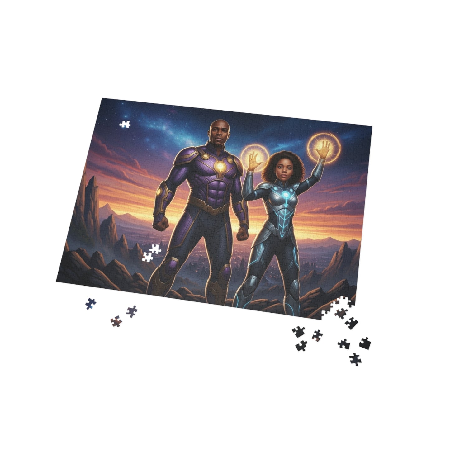 Vortex & Vector Superhero Puzzle; - Father & Daughter Superhero Team, Fun for Game NightPuzzle Lovers, Mythical Puzzle