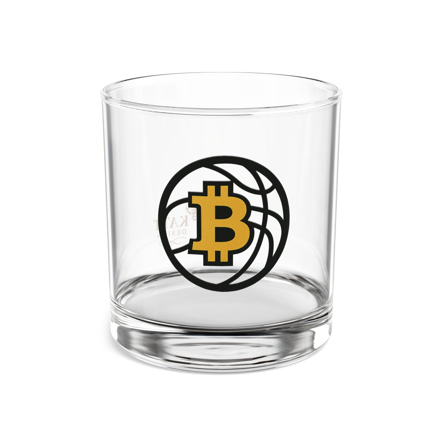 Bitcoin Basketball Rocks Glass | 10oz Whiskey Tumbler | Sports Fans, Home Bars, Collectors, Unique Decor Item