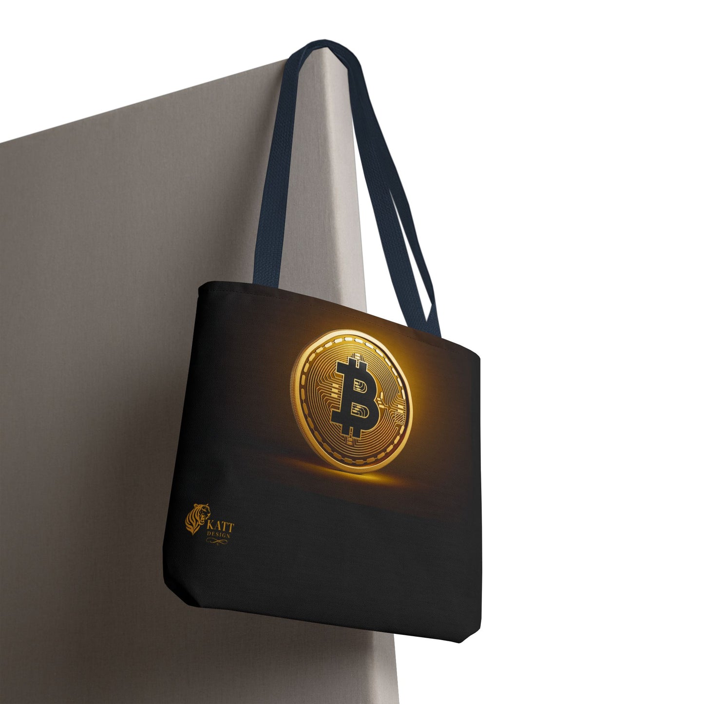 Cryptocurrency Tote Bag, Bitcoin Shopper, Eco-Friendly Gift, Stylish Networker, AOP Design, Perfect for Tech Lovers