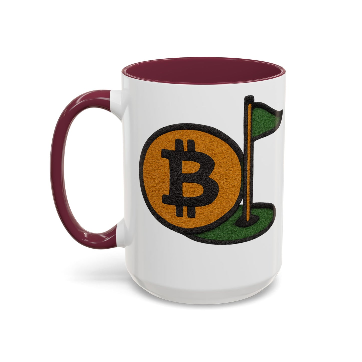 Colorful Bitcoin Golf Mug, Golf Lovers, Cryptocurrency Enthusiasts, Fun Gift for Holidays, Coffee Cup