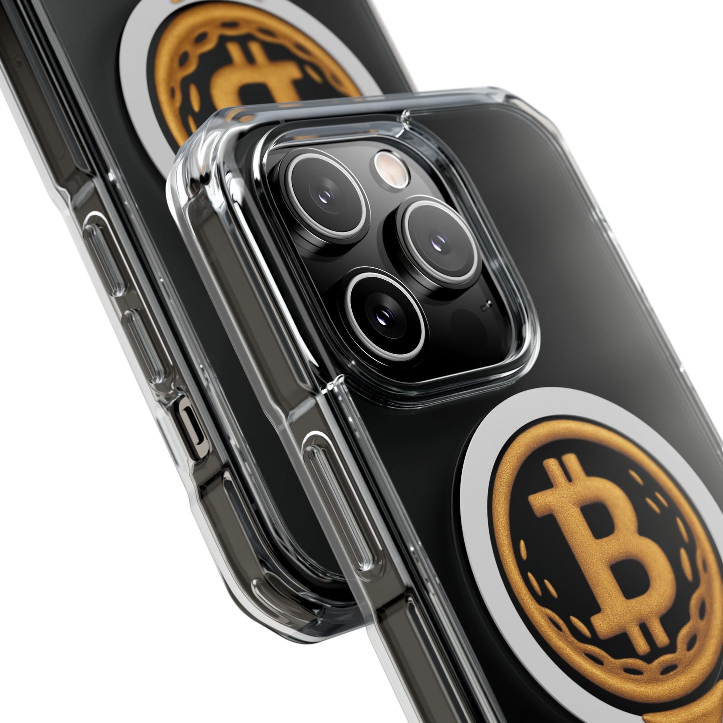 Bitcoin Magnetic Clear Impact Case for iPhone, Cryptocurrency Phone Cover, Tech Lovers