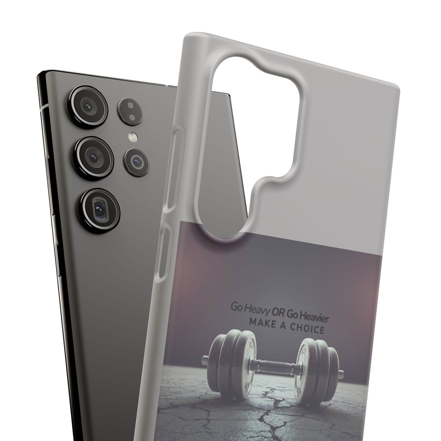 Snap Case for Samsung & iPhone — 'Go Heavy OR Go Heavier' Dumbbell Motivational Fitness Design