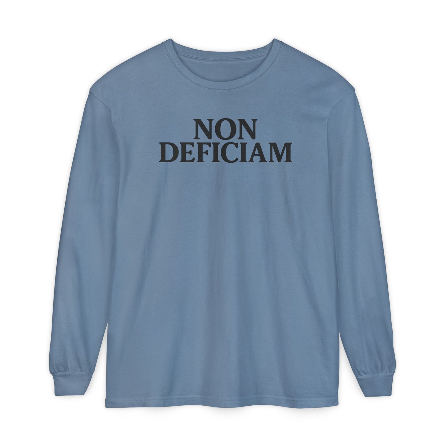 Non Deficiam; Latin "I Will Not Fail" Long Sleeve T-Shirt for Trendsetters, Men's Fashion Tee, Crypto Enthusiasts, Casual Wear, Statement Shirt