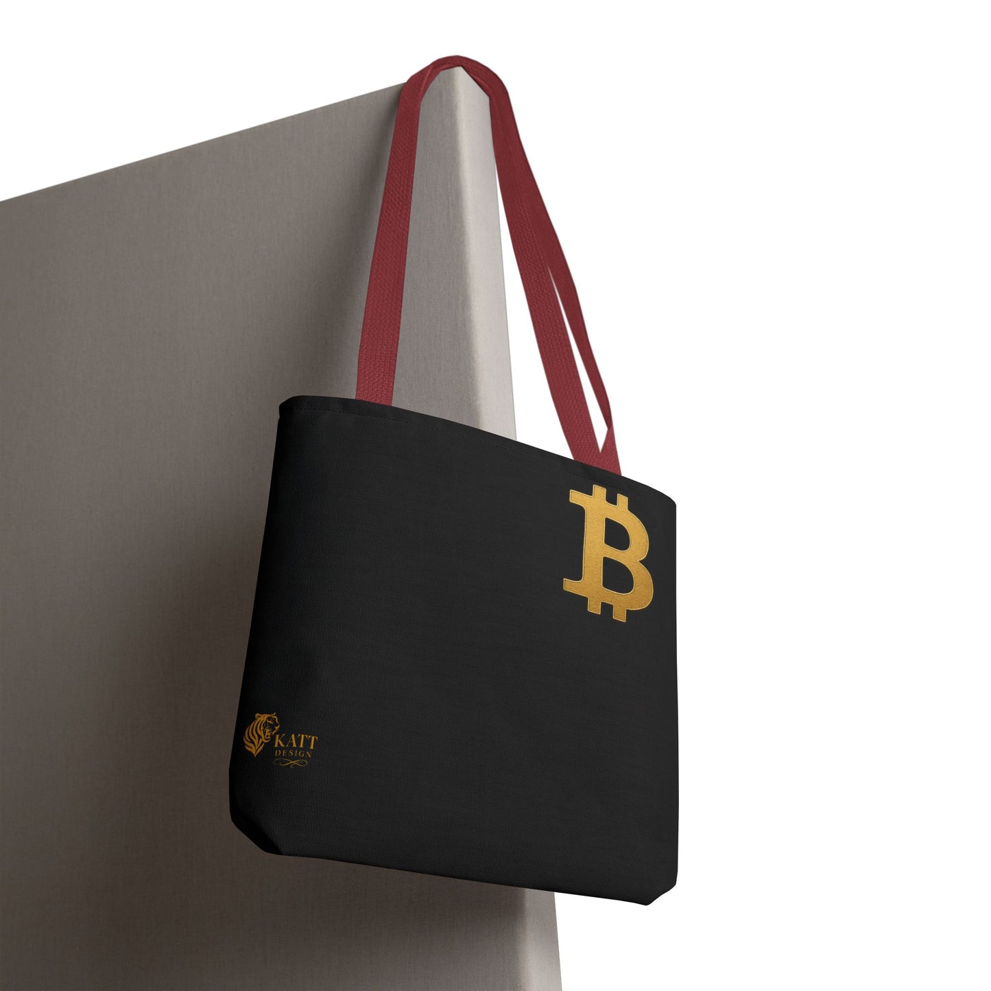 KATT Design, LLC - Cryptocurrency Tote Bag, Bitcoin, Eco-Friendly, Stylish Networker, AOP Design, Perfect for Tech Lovers