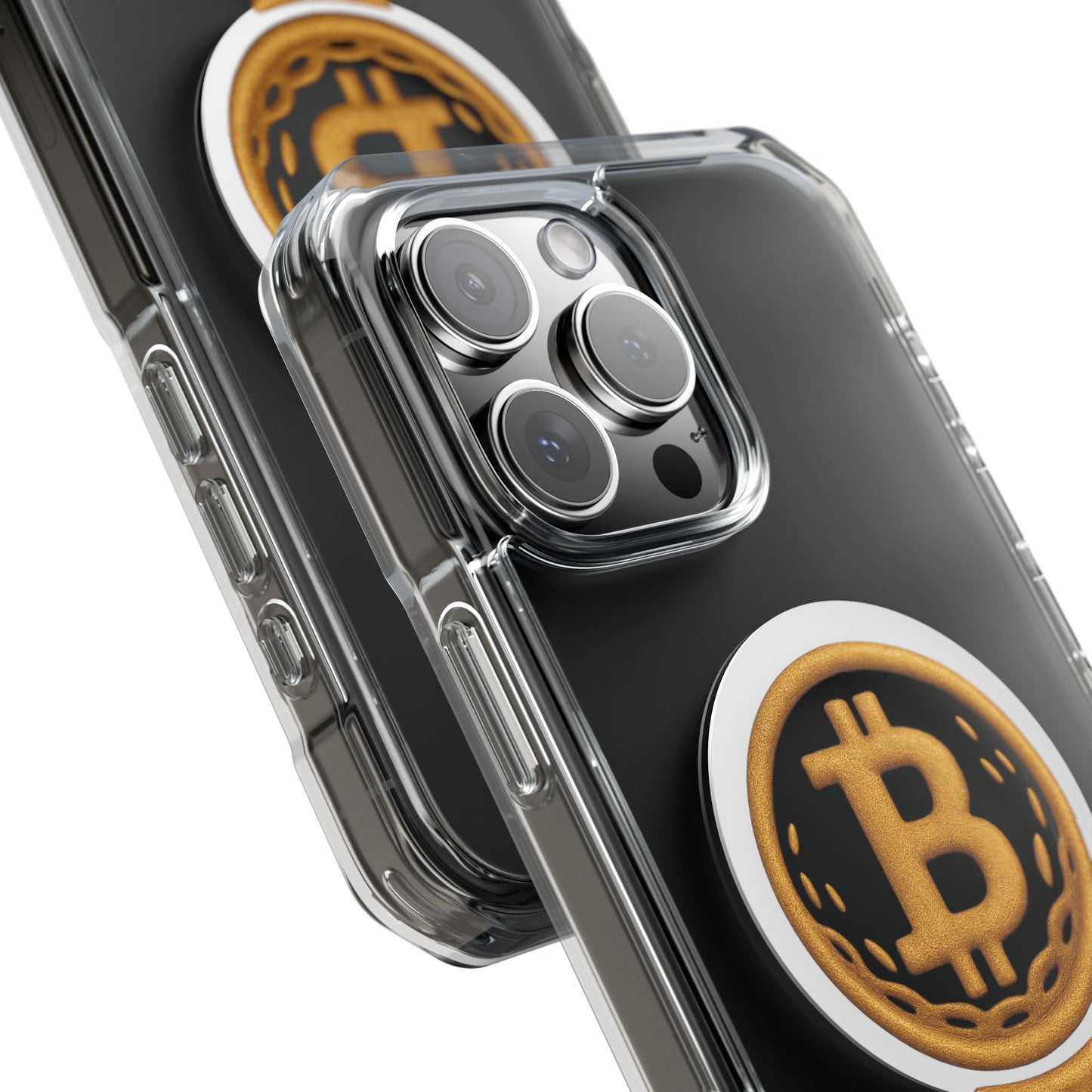 Bitcoin Magnetic Clear Impact Case for iPhone, Cryptocurrency Phone Cover, Tech Lovers