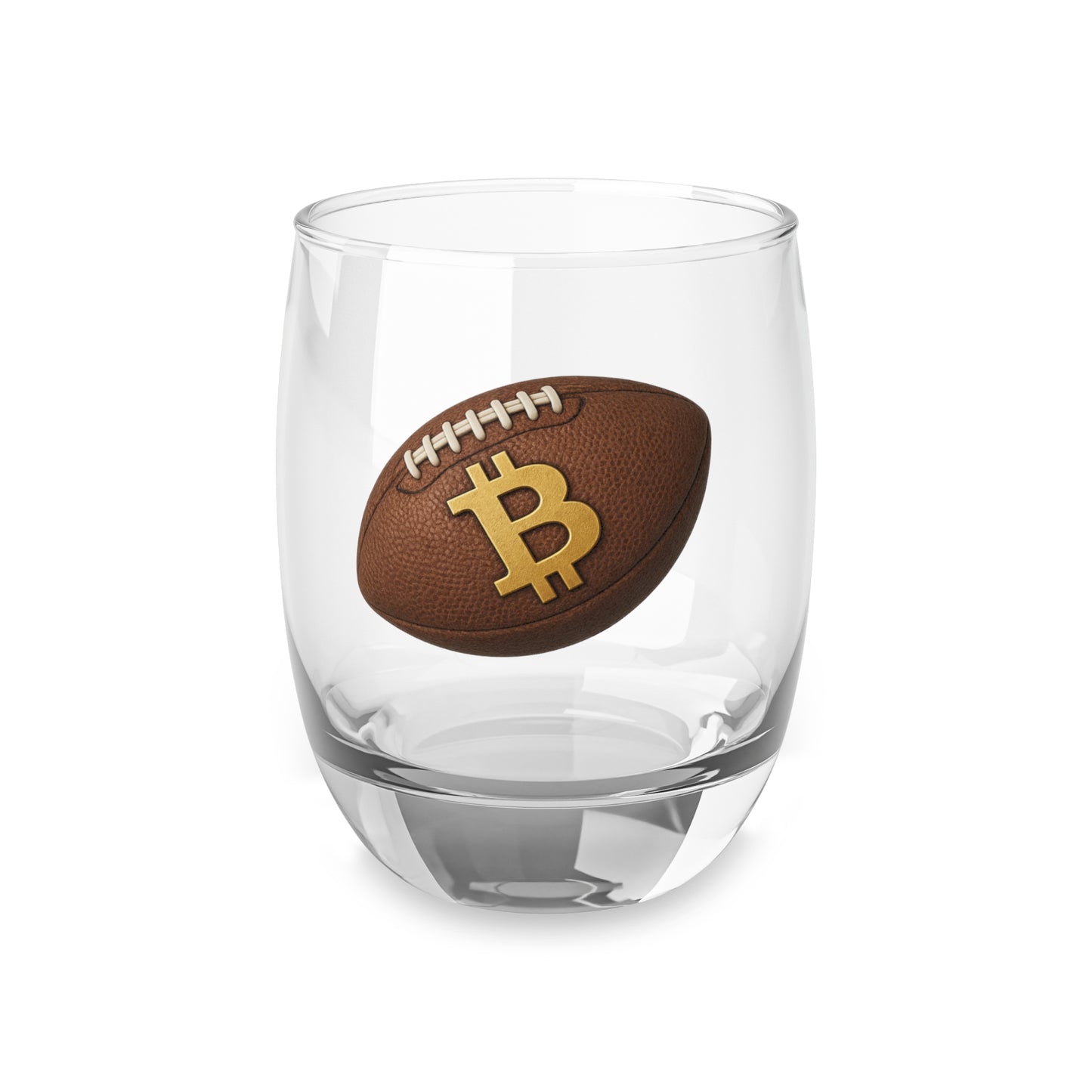 Bitcoin Football Whiskey Glass, Sports Lovers, Home Bar Essentials, Crypto Drinkware, Perfect for Gifting