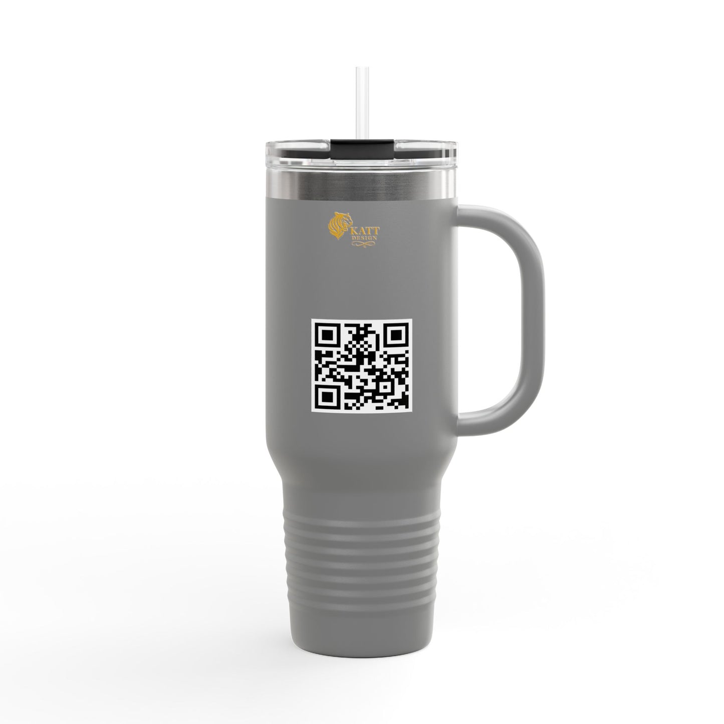 "Win With Guts"; Japanese - Insulated Travel Mug with Strength Motif - Coffee Lovers, Gifts, Hydration, Outdoor Adventures