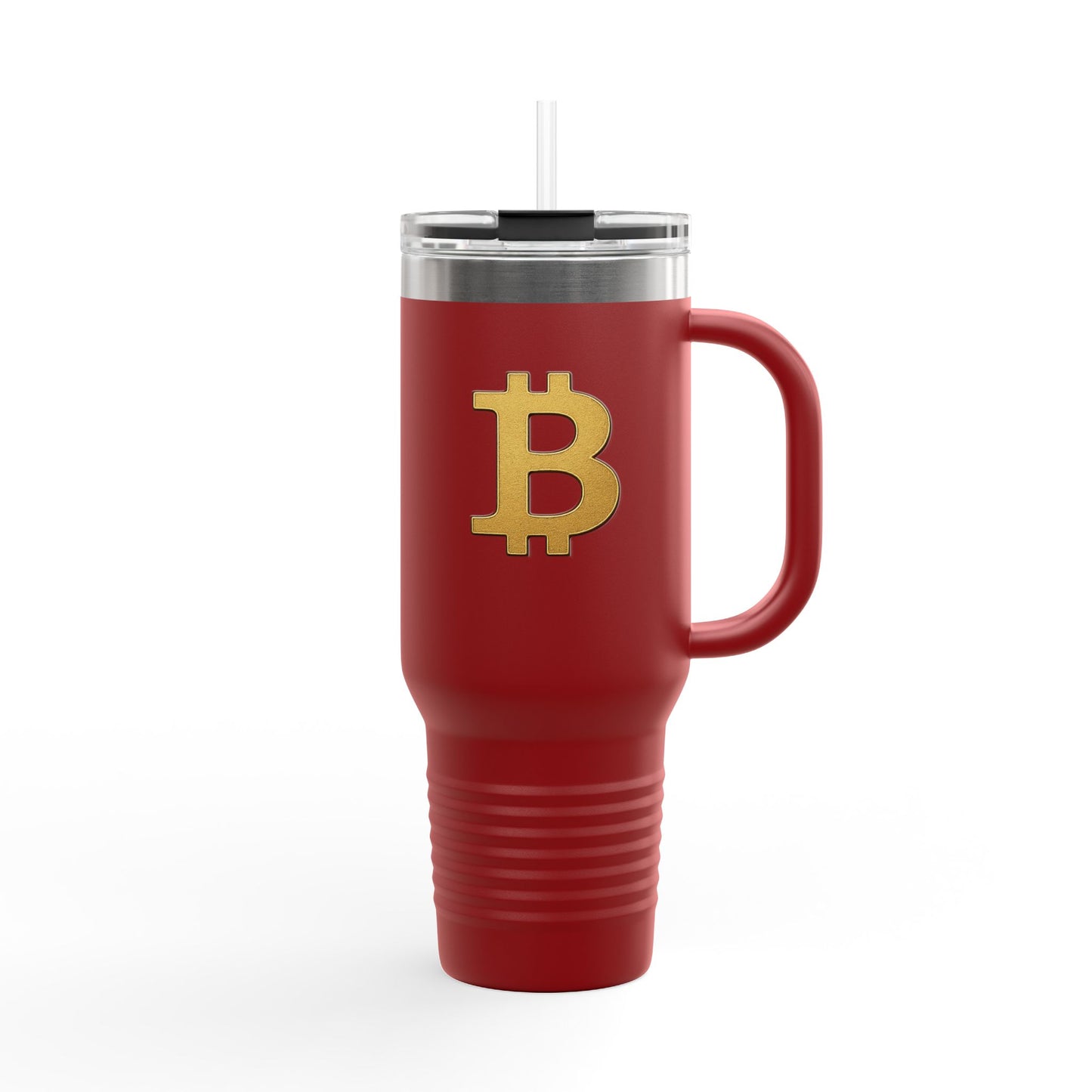Bitcoin/Crypto - KATT Design, LLC - Insulated Travel Mug with Strength Motif - Coffee Lovers, Gifts, Hydration, Outdoor Adventures
