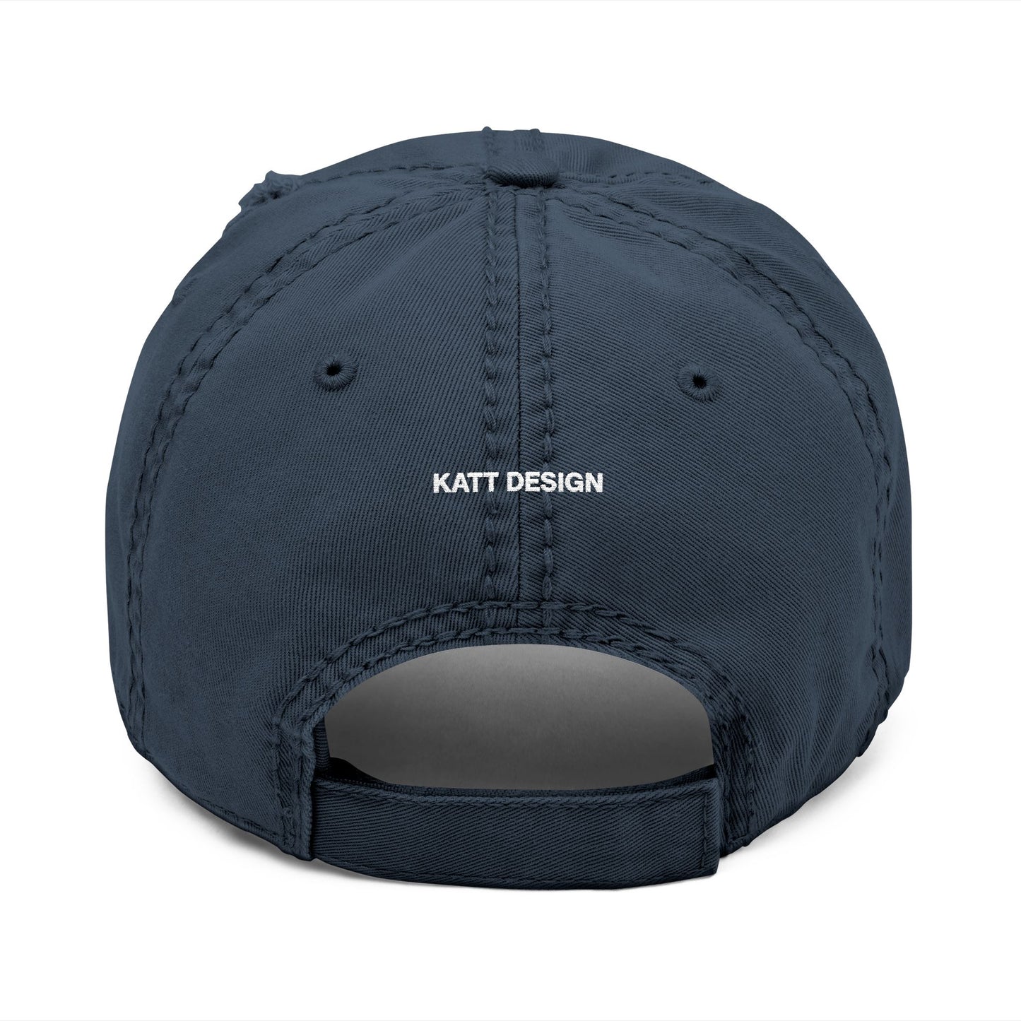 KATT Design, LLC; Distressed Hat with Embroidery, Casual Cap, Adjustable Hat