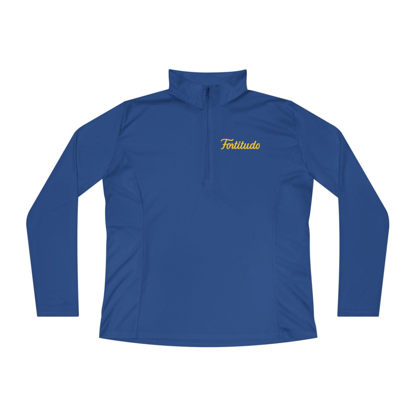 Fortitudo; "Strength, Endurance, Courage" -Elegant Quarter-Zip Pullover - Stylish Athletic Wear, Casual Outerwear, Sports Pullover, Personalized Style