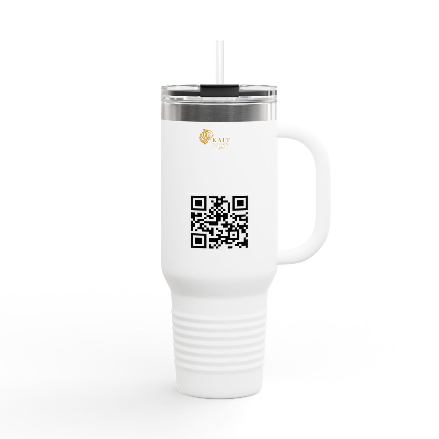 "Win With Guts"; Japanese - Insulated Travel Mug with Strength Motif - Coffee Lovers, Gifts, Hydration, Outdoor Adventures