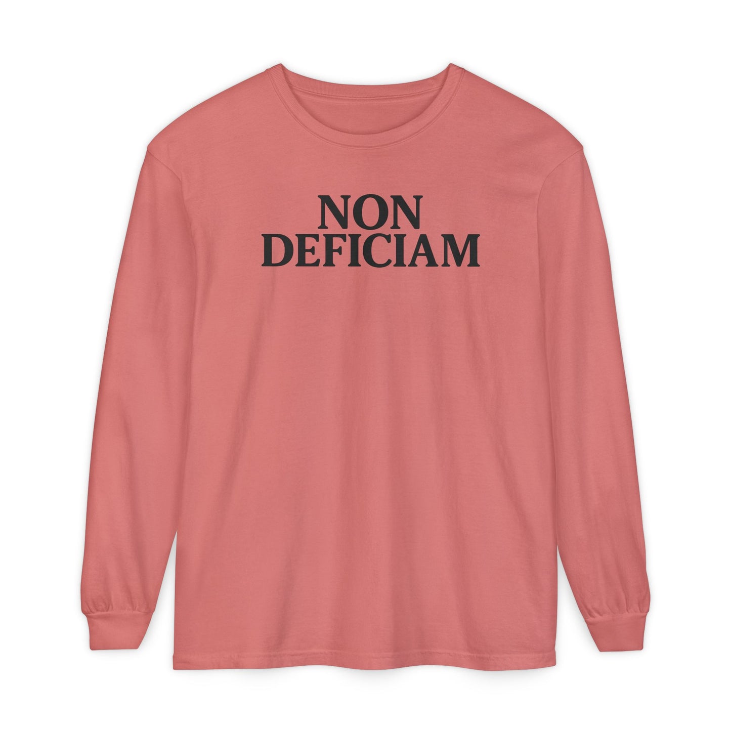 Non Deficiam; Latin "I Will Not Fail" Long Sleeve T-Shirt for Trendsetters, Men's Fashion Tee, Crypto Enthusiasts, Casual Wear, Statement Shirt