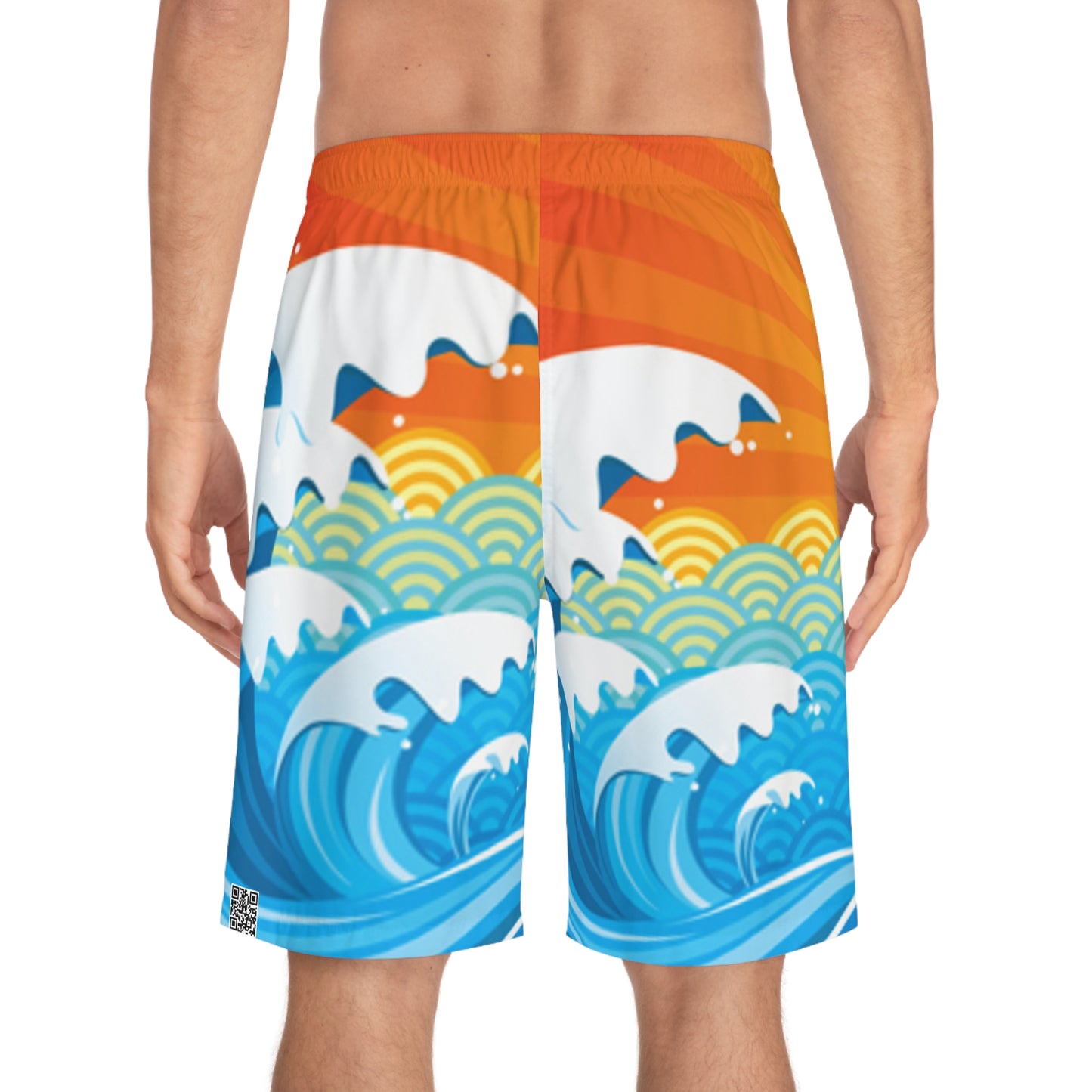 Vibrant Ocean Wave Board Shorts | Perfect for Beach Days, Summer Fun, Pool Parties, Vacation Wear, Men's Swimwear