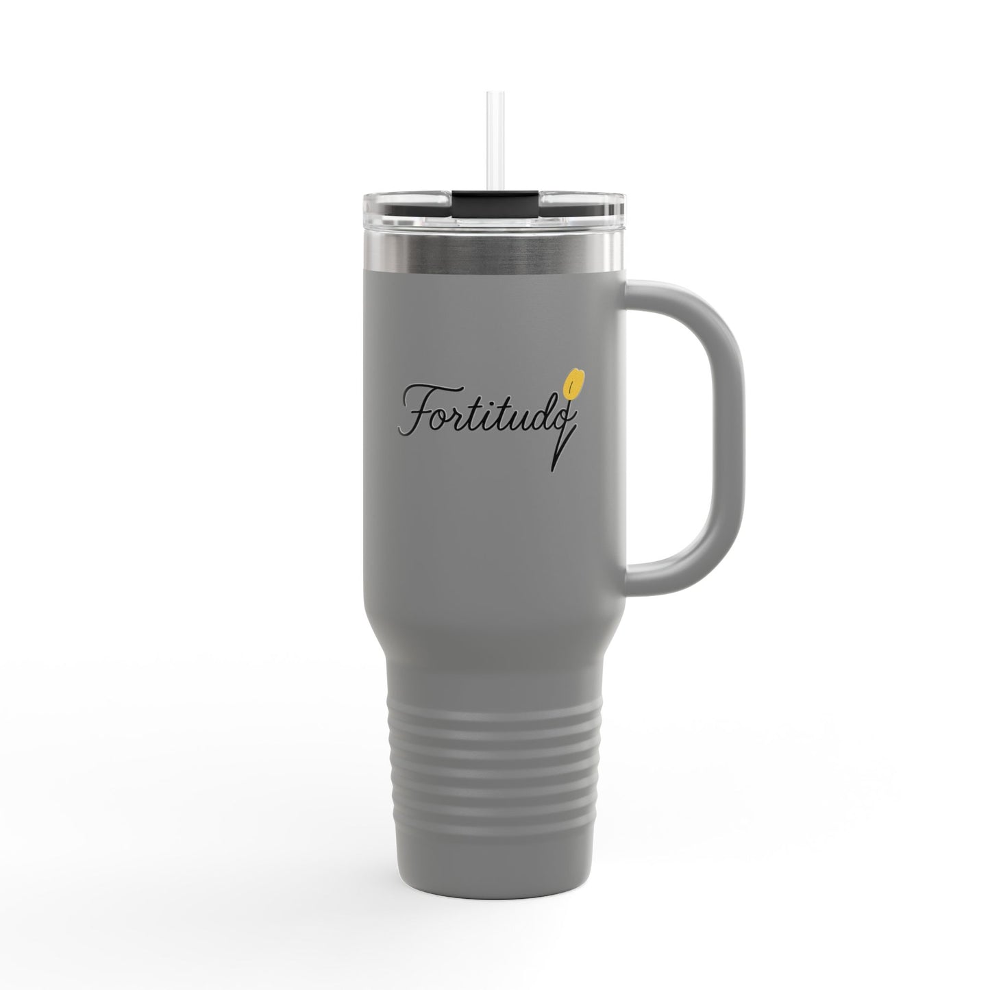 Fortitudo; "Strength" KATT Design, LLC - Insulated Travel Mug with Strength Motif - Perfect for Coffee Lovers, Gifts, On-the-Go Hydration, Outdoor Adventures