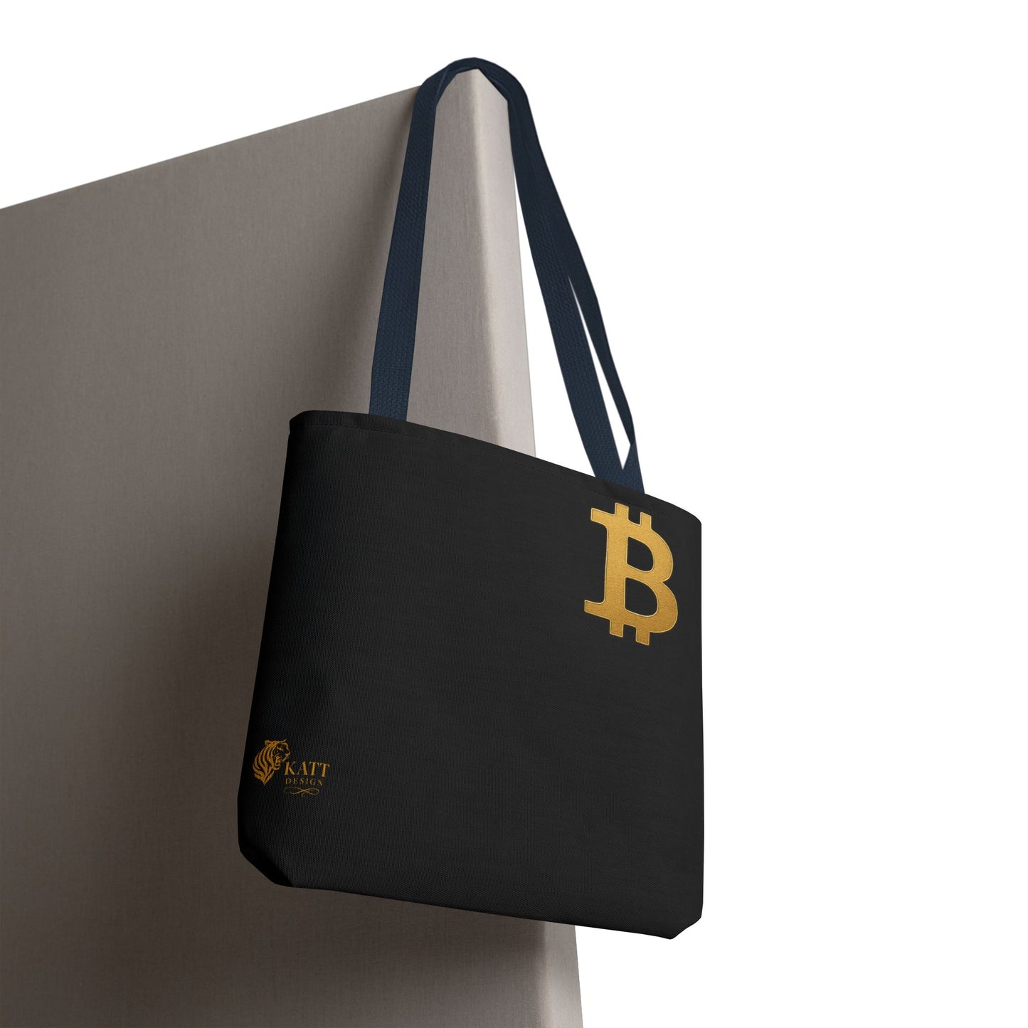 KATT Design, LLC - Cryptocurrency Tote Bag, Bitcoin, Eco-Friendly, Stylish Networker, AOP Design, Perfect for Tech Lovers