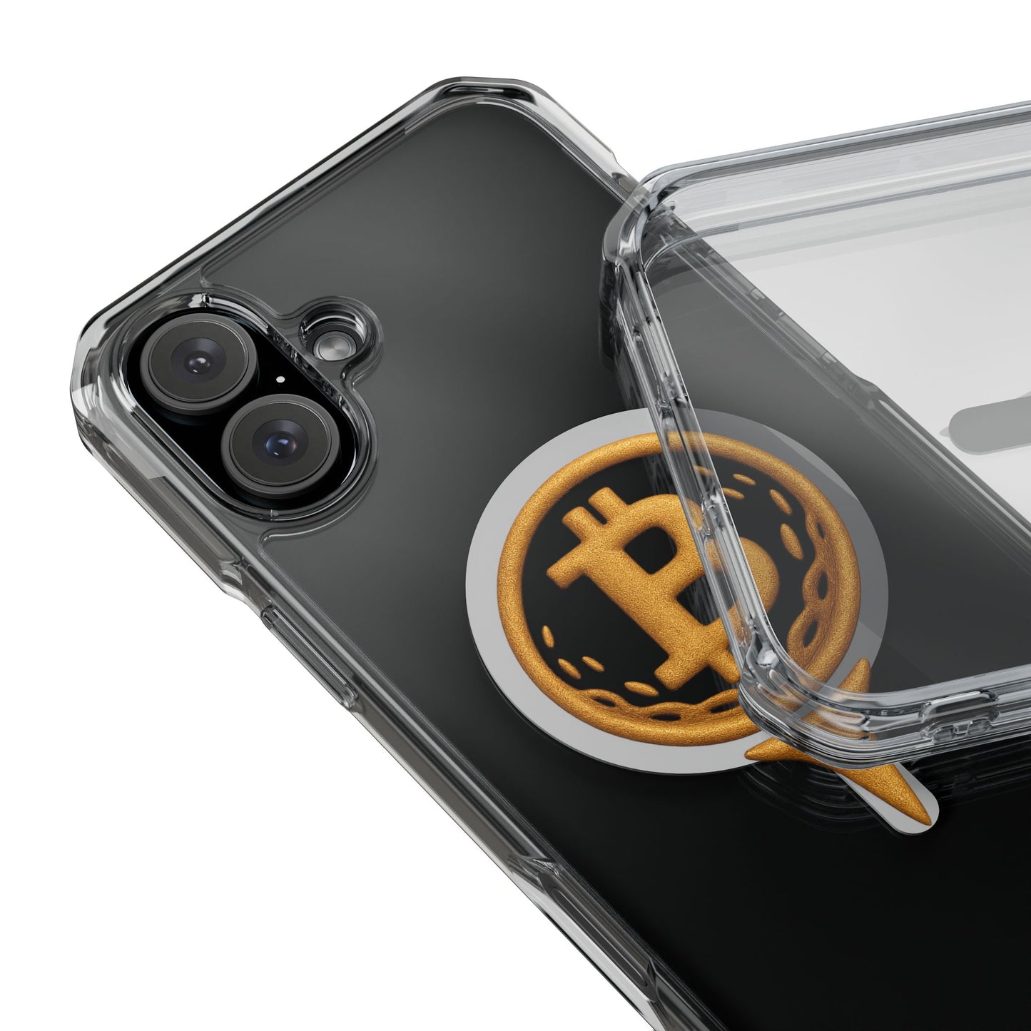 Bitcoin Magnetic Clear Impact Case for iPhone, Cryptocurrency Phone Cover, Tech Lovers