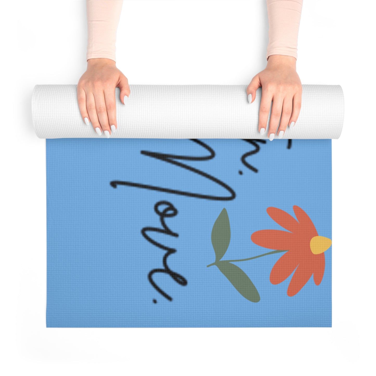 Motivational Foam Yoga Mat | Floral Design, Home Workout Mat, Fitness Gift, Yoga Accessories, Mindfulness, Inspirational