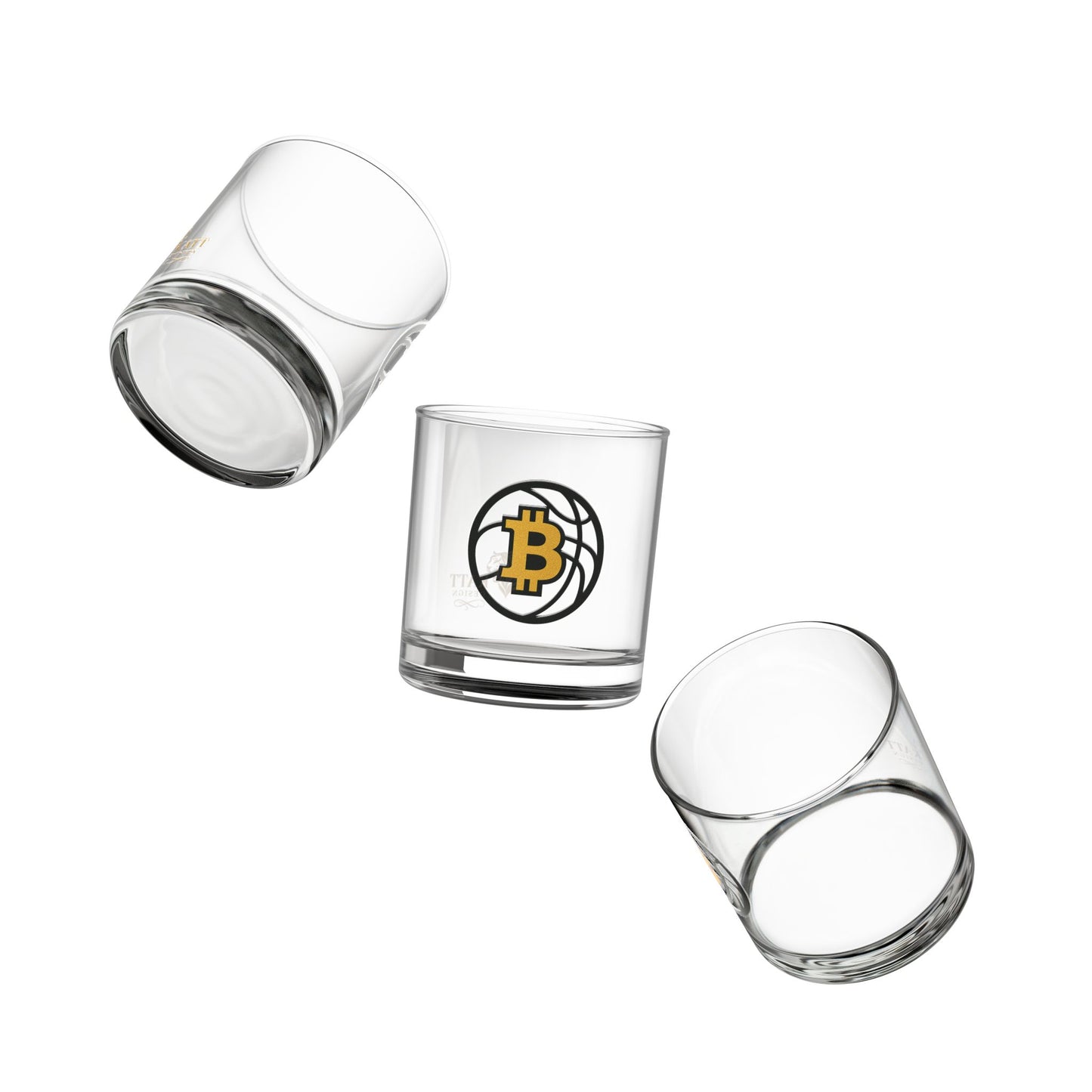 Bitcoin Basketball Rocks Glass | 10oz Whiskey Tumbler | Sports Fans, Home Bars, Collectors, Unique Decor Item