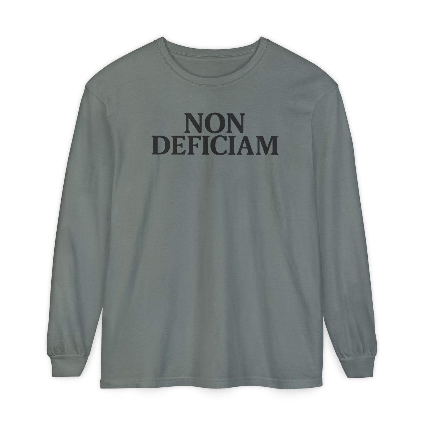 Non Deficiam; Latin "I Will Not Fail" Long Sleeve T-Shirt for Trendsetters, Men's Fashion Tee, Crypto Enthusiasts, Casual Wear, Statement Shirt