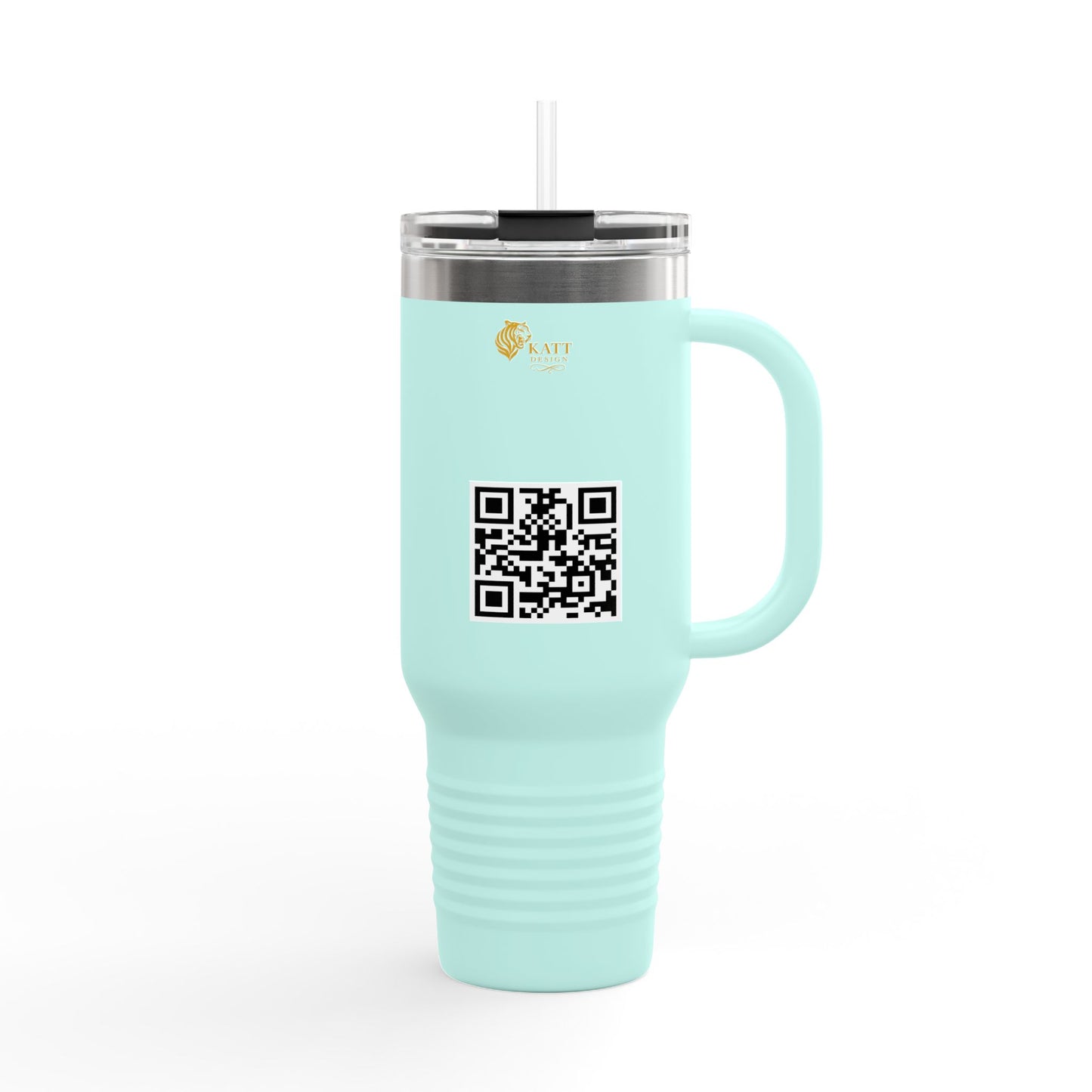 "Win With Guts"; Japanese - Insulated Travel Mug with Strength Motif - Coffee Lovers, Gifts, Hydration, Outdoor Adventures