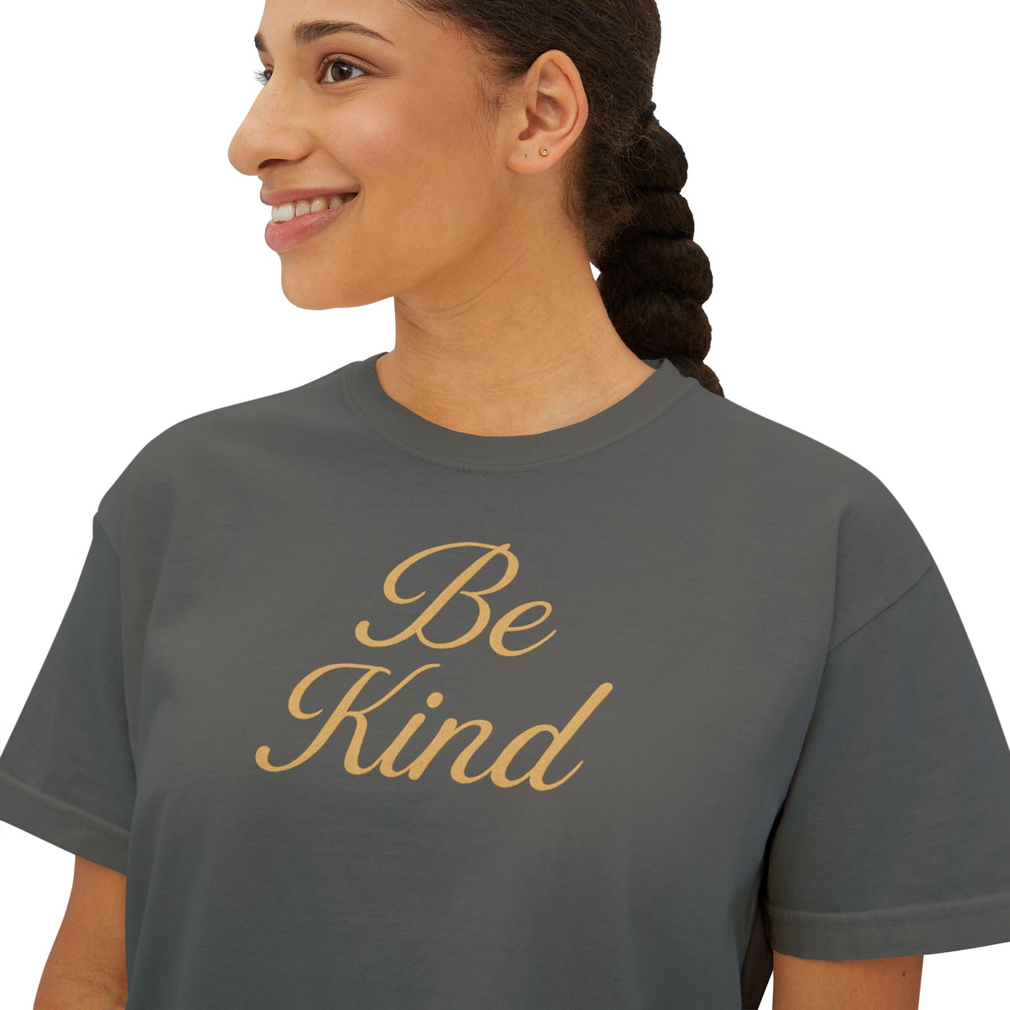 Be Kind - Women's Boxy Tee, Inspirational Graphic Tee, Gift, Everyday Wear, Motivational Shirt