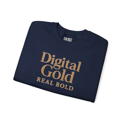 Sudadera de cuello redondo con diseño dorado digital: moda acogedora, regalo para amantes de la tecnología, cumpleaños y ropa informal, comodidad y estilo para el día a día. 