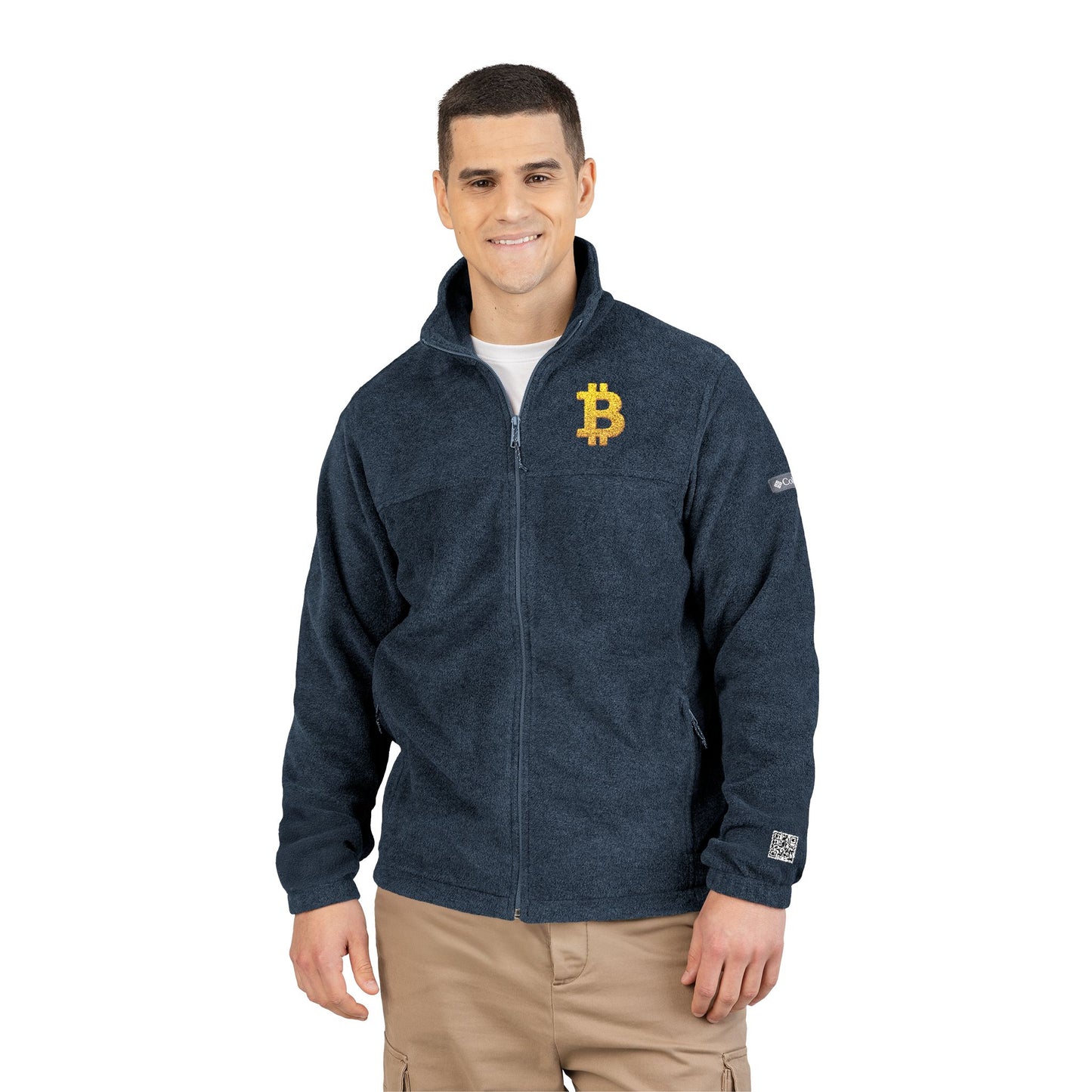 Sleek Bitcoin Fleece Jacket | Cozy Outerwear for Crypto Lovers | Perfect Gift for Techies & Trendsetters, Warm, Stylish, Embroidered