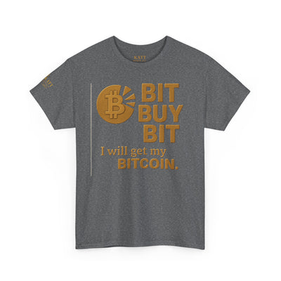 Camiseta unisex de algodón grueso con la frase "Bit Buy Bit" (Bitcoin)