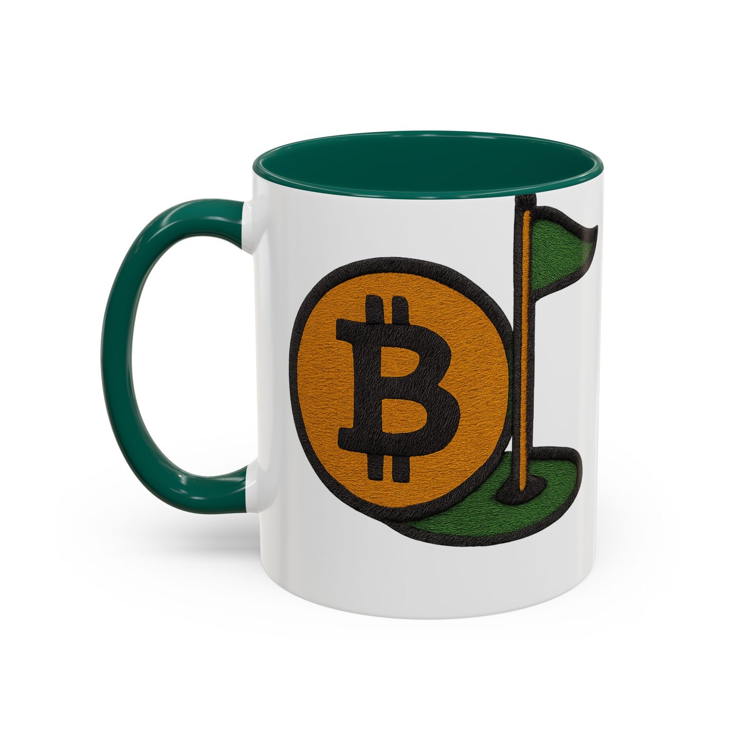 Colorful Bitcoin Golf Mug, Golf Lovers, Cryptocurrency Enthusiasts, Fun Gift for Holidays, Coffee Cup