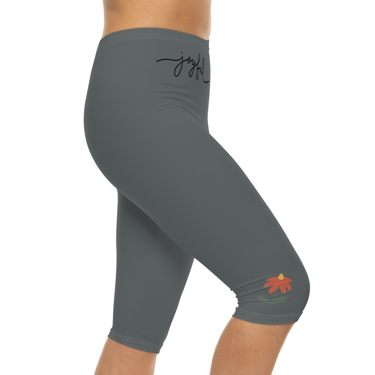 Joyful Women’s Capri Leggings - Stylish & Comfortable Activewear, Perfect for Yoga, Fitness, and Everyday Wear