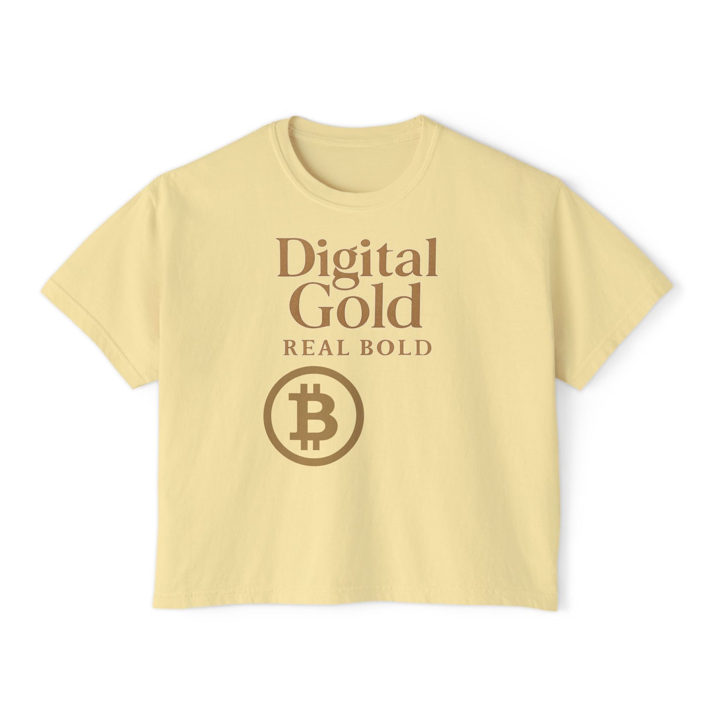 Digital Gold - Women's Boxy Tee, Inspirational Graphic Tee, Crypto Lover Gift, Everyday Wear, Motivational Shirt
