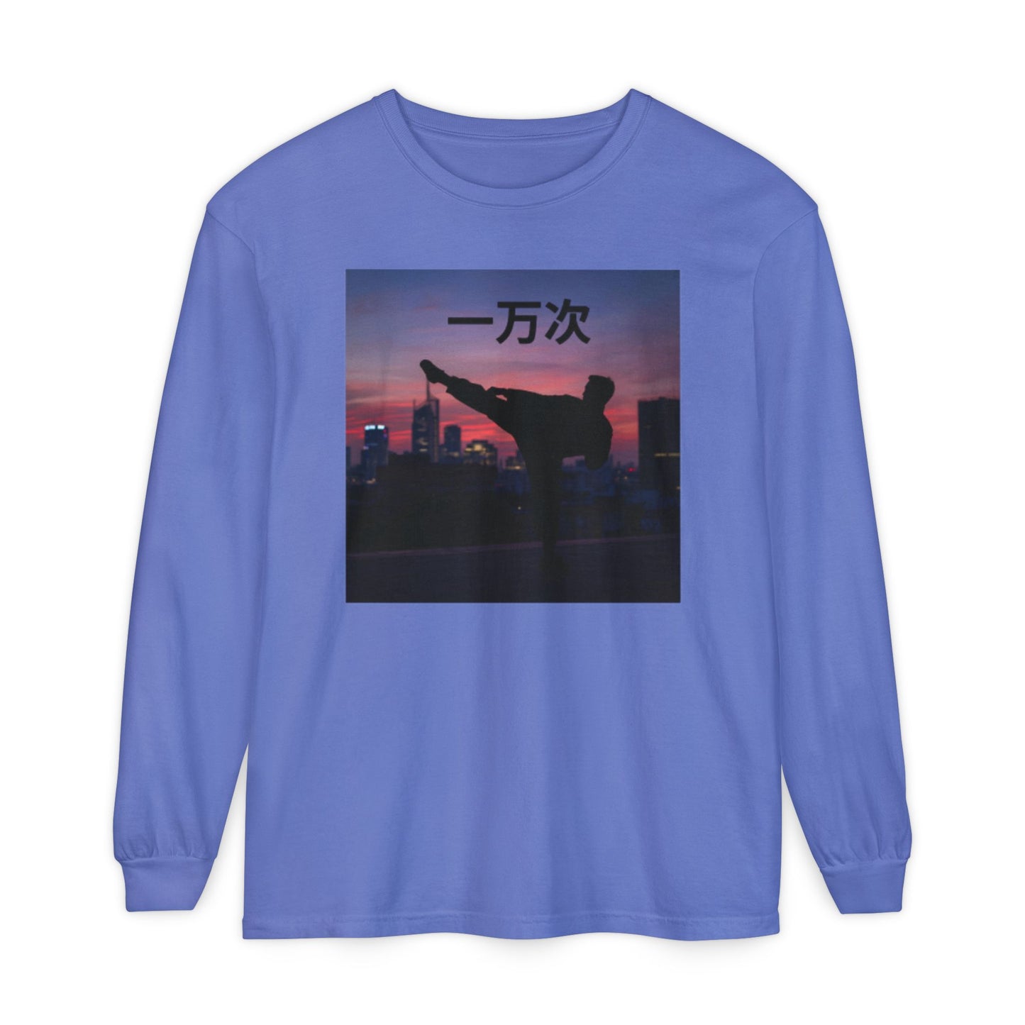 "Ten Thousand Times" - Urban Chic Long Sleeve T-Shirt, Streetwear Tee, Graphic Tee, Casual Outfit, Stylish Layering Top