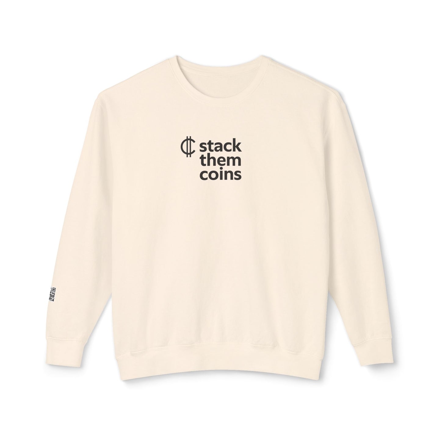Cryptocurrency/Bitcoin Crewneck Sweatshirt - Stack Them Coins, Cozy for Saving, Crypto Enthusiast, Everyday Wear, Bitcoin Enthusiast