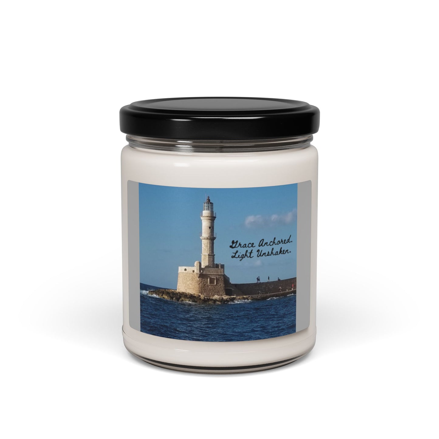 "Grace" Lighthouse 9oz Scented Soy Candle — Nautical Coastal Home Fragrance