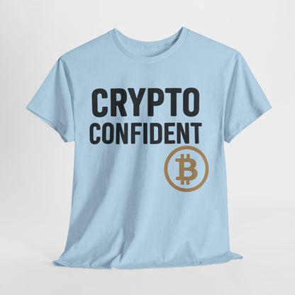 Camiseta unisex de algodón grueso Crypto Confident: amantes de las criptomonedas, ropa informal, entusiastas de la tecnología, camisetas de criptomonedas