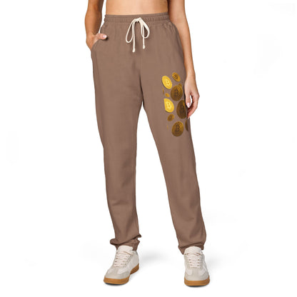 Criptomonedas/Bitcoin - Pantalones deportivos de polar teñidos en prenda