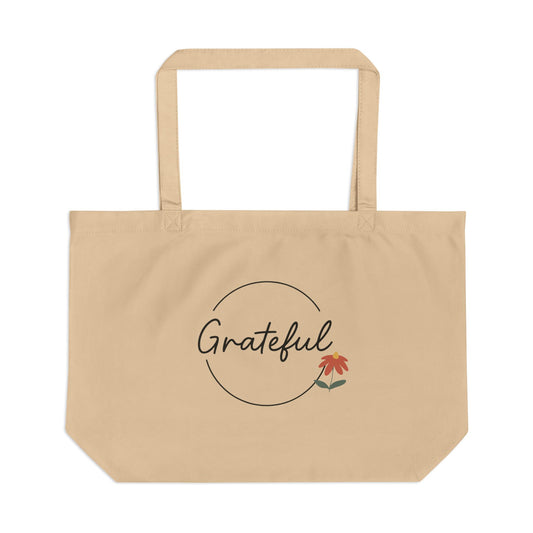 Bolsa ecológica grande Grateful: compras sostenibles, playa, regalos, comestibles, reutilizable 