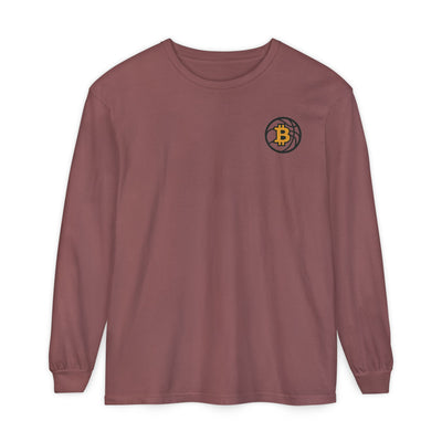 Camiseta de manga larga de baloncesto Bitcoin: ropa informal, estilo minimalista, comodidad para el día a día, prendas básicas de calle.