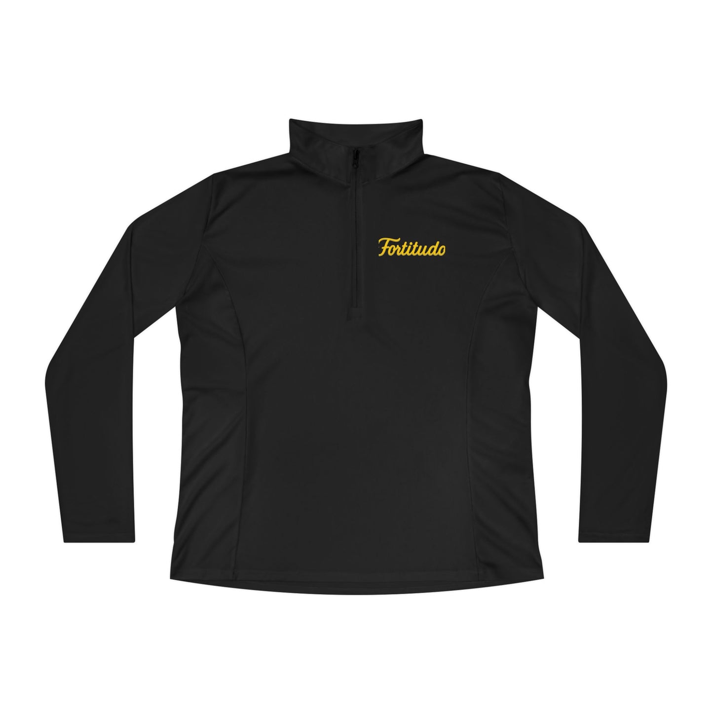 Fortitudo; "Strength, Endurance, Courage" -Elegant Quarter-Zip Pullover - Stylish Athletic Wear, Casual Outerwear, Sports Pullover, Personalized Style