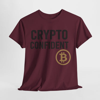 Camiseta unisex de algodón grueso Crypto Confident: amantes de las criptomonedas, ropa informal, entusiastas de la tecnología, camisetas de criptomonedas