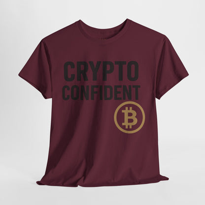 Camiseta unisex de algodón grueso Crypto Confident: amantes de las criptomonedas, ropa informal, entusiastas de la tecnología, camisetas de criptomonedas