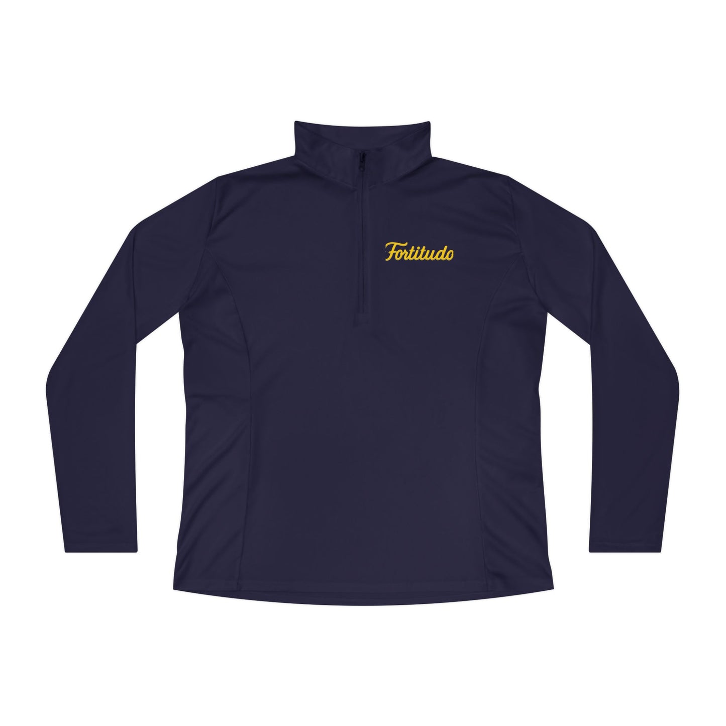 Fortitudo; "Strength, Endurance, Courage" -Elegant Quarter-Zip Pullover - Stylish Athletic Wear, Casual Outerwear, Sports Pullover, Personalized Style