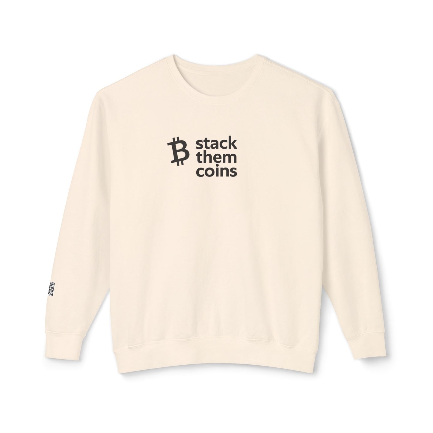 Bitcoin/Cryptocurrency Crewneck Sweatshirt - Stack Them Coins, Cozy for Saving, Crypto Enthusiast, Everyday Wear, Bitcoin Enthusiast