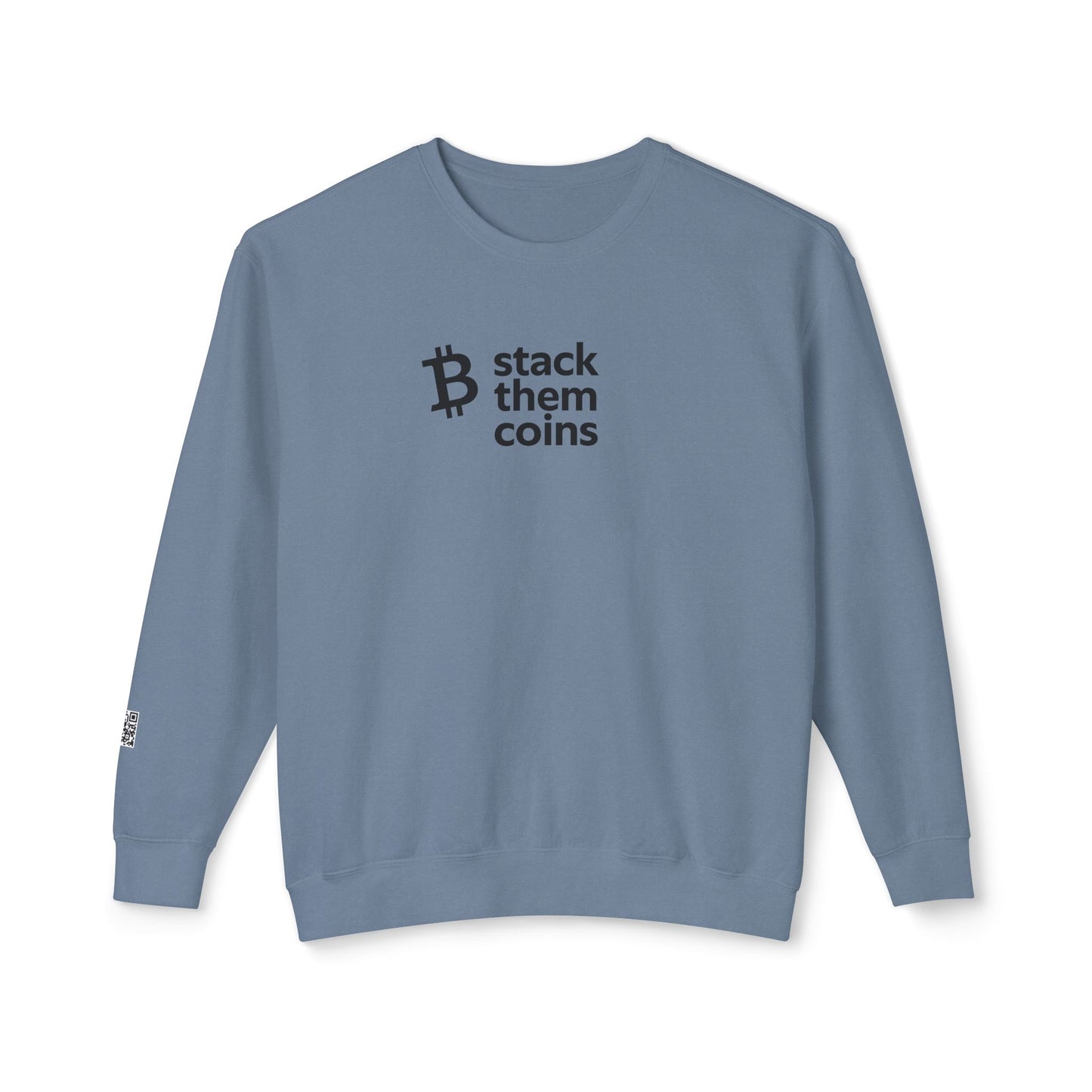 Bitcoin/Cryptocurrency Crewneck Sweatshirt - Stack Them Coins, Cozy for Saving, Crypto Enthusiast, Everyday Wear, Bitcoin Enthusiast