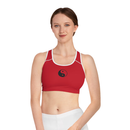Yin Yang Sporty Sports Bra, Activewear for Yoga, Gym, & Fitness - Workout Gear, Gift for Athletes, Trendy AOP Design