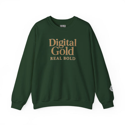 Sudadera de cuello redondo con diseño dorado digital: moda acogedora, regalo para amantes de la tecnología, cumpleaños y ropa informal, comodidad y estilo para el día a día. 