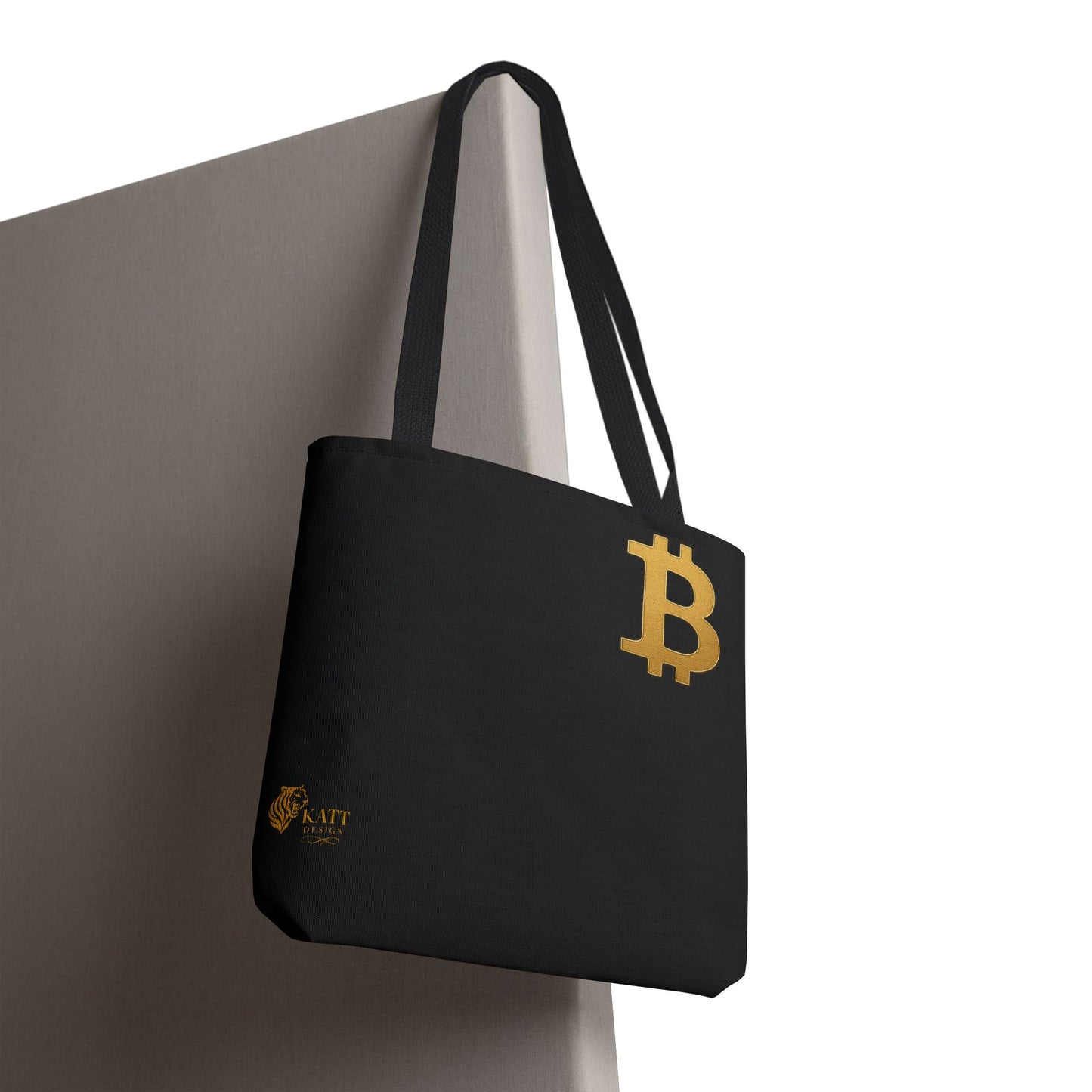 KATT Design, LLC - Cryptocurrency Tote Bag, Bitcoin, Eco-Friendly, Stylish Networker, AOP Design, Perfect for Tech Lovers