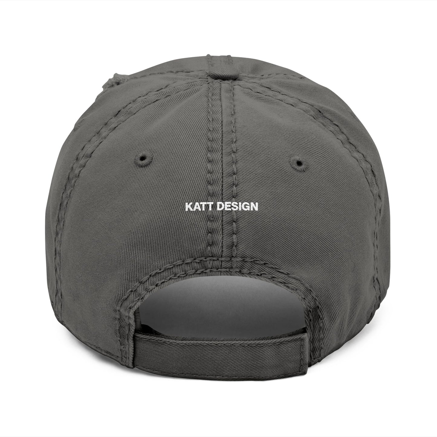 KATT Design, LLC; Distressed Hat with Embroidery, Casual Cap, Adjustable Hat