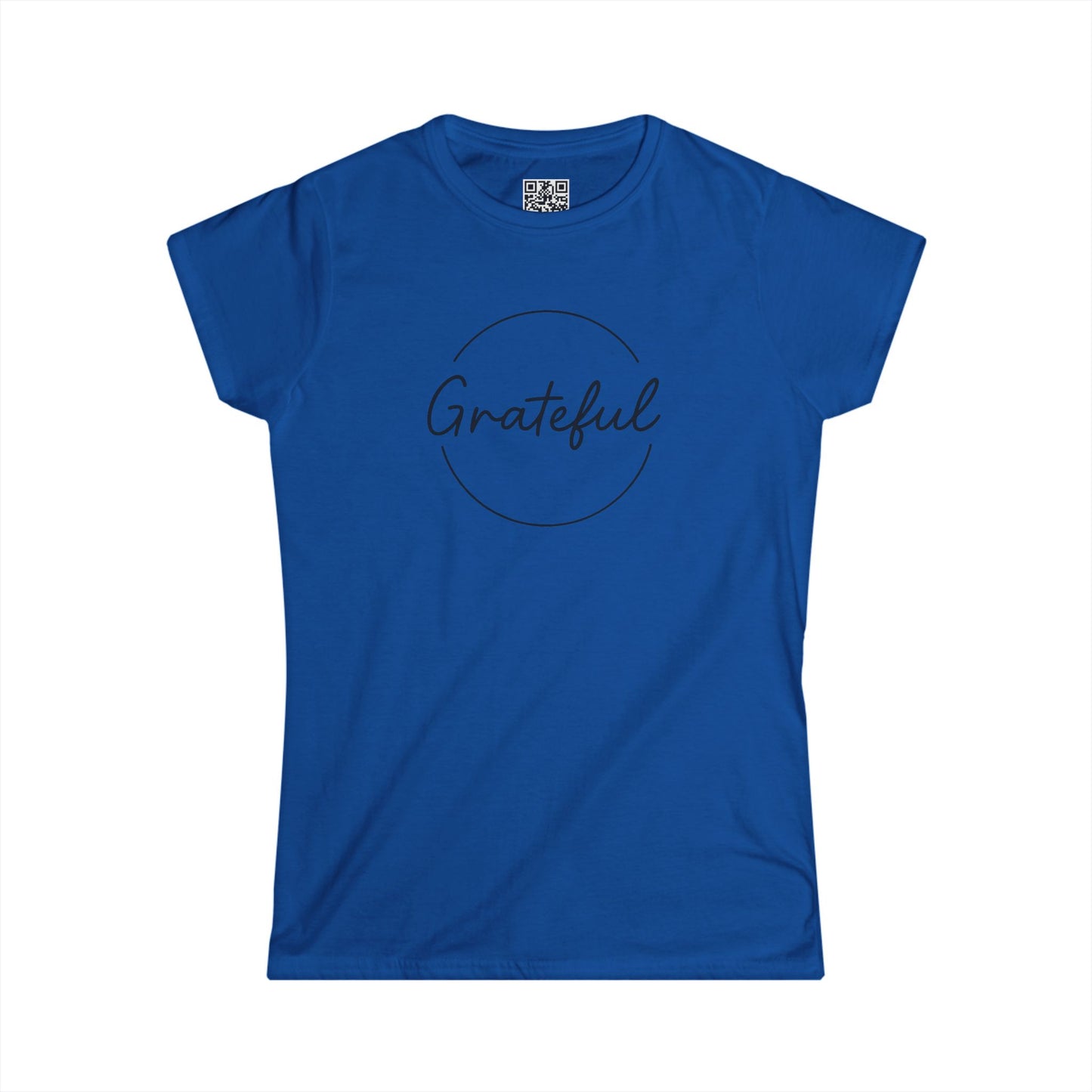 Grateful Women’s Softstyle Tee – Perfect for Everyday Wear, Gifts, Casual Outfits, Eco-Friendly Fashion, Inspirational Quote Shirt